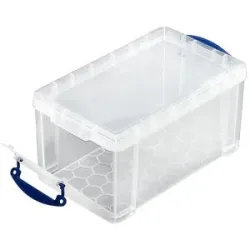 kaiserkraft REALLY USEFUL Stapelbox, mit Deckel und Frontklappe, Volumen 8 l, LxBxH 340 x 200 x 175 mm, VE 4 Stk
