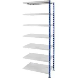 Universal-Steckregal, stabil, Stahlblechböden, HxBxT 2522 x 1025 x 500 mm, Anbauregal eurokraft basic