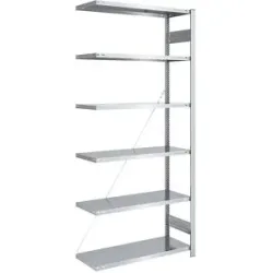 Steckregal, Bauart leicht, einseitig, HxBxT 2500 x 1000 x 500 mm, verzinkt, Anbauregal eurokraft pro