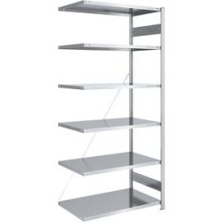 Steckregal, Bauart leicht, einseitig, HxBxT 2500 x 1000 x 800 mm, verzinkt, Anbauregal eurokraft pro