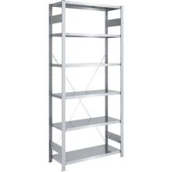 Steckregal, Bauart leicht, einseitig, HxBxT 2500 x 1000 x 500 mm, verzinkt, Grundregal eurokraft pro