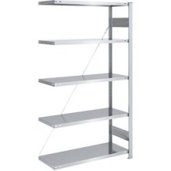 Steckregal, Bauart leicht, einseitig, HxBxT 2000 x 1000 x 500 mm, verzinkt, Anbauregal eurokraft pro