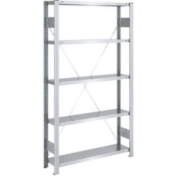 Steckregal, Bauart leicht, einseitig, HxBxT 2000 x 1000 x 300 mm, verzinkt, Grundregal eurokraft pro