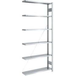 Steckregal, Bauart leicht, einseitig, HxBxT 2500 x 1000 x 300 mm, verzinkt, Anbauregal eurokraft pro
