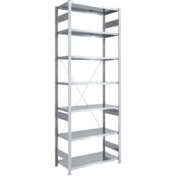 Steckregal, Bauart leicht, einseitig, HxBxT 3000 x 1000 x 600 mm, verzinkt, Grundregal eurokraft pro