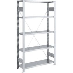 Steckregal, Bauart leicht, einseitig, HxBxT 2000 x 1000 x 400 mm, verzinkt, Grundregal eurokraft pro