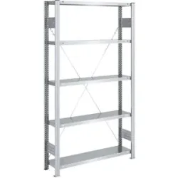 Steckregal, Bauart mittelschwer, einseitig, HxBxT 2000 x 1000 x 300 mm, verzinkt, Grundregal eurokraft pro