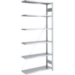 Steckregal, Bauart leicht, einseitig, HxBxT 2500 x 1000 x 400 mm, verzinkt, Anbauregal eurokraft pro