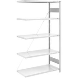 Steckregal, Bauart leicht, einseitig, HxBxT 2000 x 1000 x 600 mm, grau, Anbauregal eurokraft pro