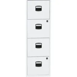 Hängeregistraturschrank PFA, 4 Schübe, verkehrsweiß BISLEY