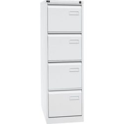 Hängeregistraturschrank LIGHT, 1-bahnig, 4 Schübe, DIN A4, verkehrsweiß BISLEY