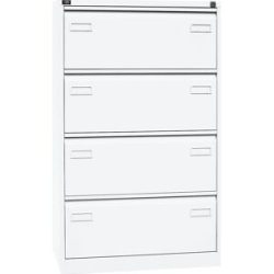Hängeregistraturschrank LIGHT, 2-bahnig, 4 Schübe, DIN A4, verkehrsweiß BISLEY
