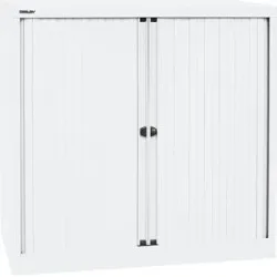 Euro-Rollladenschrank, Breite 1000 mm, 2 Fachböden, verkehrsweiß BISLEY