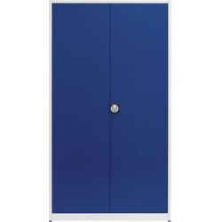 Universalschrank, extrahoch, HxBxT 2200 x 1200 x 420 mm, lichtgrau / ultramarinblau mauser