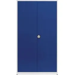 Universalschrank, extrahoch, HxBxT 2200 x 1200 x 500 mm, lichtgrau / ultramarinblau mauser