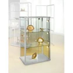 Design-Vitrine, halbhoch, HxBxT 1280 x 820 x 420 mm, mit LED-Beleuchtung eurokraft pro