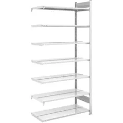 Akten-Steckregal, RAL 7035, Regalhöhe 2350 mm, doppelseitig, Anbauregal, BxT 1000 x 600 mm hofe