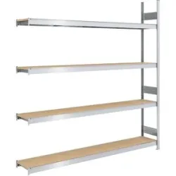 Großfach-Steckregal mit Spanplatten, Höhe 2500 mm, Breite 2250 (2 x 1125) mm, Feldlast 1750 kg, Tiefe 400 mm, Anbauregal hofe