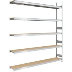 Großfach-Steckregal mit Spanplatten, Höhe 3000 mm, Breite 2500 (2 x 1250) mm, Feldlast 2000 kg, Tiefe 400 mm, Anbauregal hofe