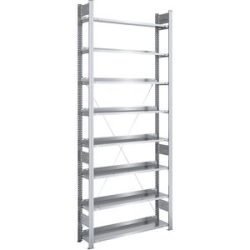Akten-Steckregal, verzinkt, Regalhöhe 2700 mm, einseitig, Grundregal, BxT 1000 x 300 mm hofe