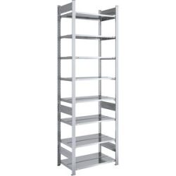 Akten-Steckregal, verzinkt, Regalhöhe 2700 mm, doppelseitig, Grundregal, BxT 750 x 600 mm hofe
