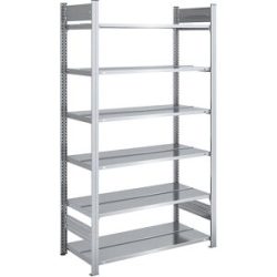Akten-Steckregal, verzinkt, Regalhöhe 2000 mm, doppelseitig, Grundregal, BxT 1000 x 600 mm hofe