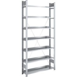 Akten-Steckregal, verzinkt, Regalhöhe 2350 mm, einseitig, Grundregal, BxT 1000 x 300 mm hofe