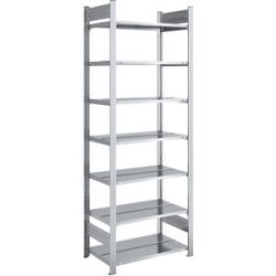Akten-Steckregal, verzinkt, Regalhöhe 2350 mm, doppelseitig, Grundregal, BxT 750 x 600 mm hofe