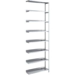 Akten-Schraubregal, verzinkt, Regalhöhe 2550 mm, Anbauregal, Breite x Tiefe 750 x 300 mm hofe