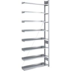 Akten-Steckregal, verzinkt, Regalhöhe 2700 mm, einseitig, Anbauregal, BxT 1000 x 300 mm hofe