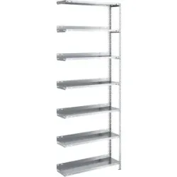 Akten-Schraubregal, verzinkt, Regalhöhe 2200 mm, Anbauregal, Breite x Tiefe 750 x 300 mm hofe