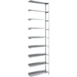 Akten-Schraubregal, verzinkt, Regalhöhe 2900 mm, Anbauregal, Breite x Tiefe 750 x 300 mm hofe