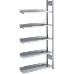 Akten-Steckregal, verzinkt, Regalhöhe 1750 mm, einseitig, Anbauregal, BxT 750 x 300 mm hofe