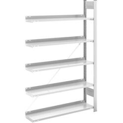 Akten-Steckregal, RAL 7035, Regalhöhe 1750 mm, einseitig, Anbauregal, BxT 1000 x 300 mm hofe