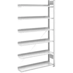 Akten-Steckregal, RAL 7035, Regalhöhe 2000 mm, einseitig, Anbauregal, BxT 1000 x 300 mm hofe