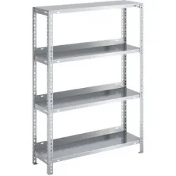 Akten-Schraubregal, verzinkt, Regalhöhe 1150 mm, Grundregal, Breite x Tiefe 750 x 300 mm hofe