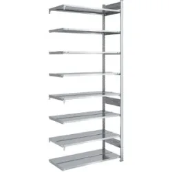 Akten-Steckregal, verzinkt, Regalhöhe 2700 mm, doppelseitig, Anbauregal, BxT 1000 x 600 mm hofe