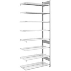 Akten-Steckregal, RAL 7035, Regalhöhe 2700 mm, doppelseitig, Anbauregal, BxT 1000 x 600 mm hofe