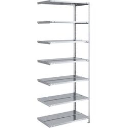 Akten-Schraubregal, verzinkt, Regalhöhe 2200 mm, doppelseitig, Anbauregal, Breite x Tiefe 750 x 600 mm hofe