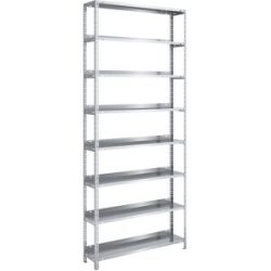 Akten-Schraubregal, verzinkt, Regalhöhe 2550 mm, Grundregal, Breite x Tiefe 1000 x 300 mm hofe