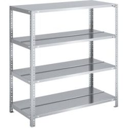 Akten-Schraubregal, verzinkt, Regalhöhe 1150 mm, doppelseitig, Grundregal, Breite x Tiefe 1000 x 600 mm hofe