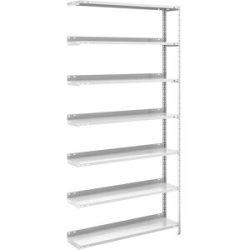 Akten-Schraubregal, lichtgrau RAL 7035, Regalhöhe 2200 mm, Anbauregal, Breite x Tiefe 1000 x 300 mm hofe