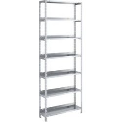 Akten-Schraubregal, verzinkt, Regalhöhe 2200 mm, Grundregal, Breite x Tiefe 750 x 300 mm hofe