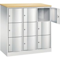 3er-Schließfachschrank Resisto, 3 Abteile, lichtgrau C+P