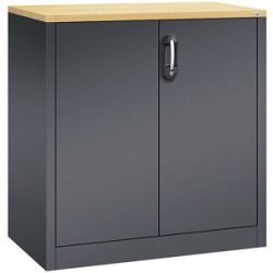 ACURADO Akten-Sideboard, 2 Ordnerhöhen, HxBxT 1000 x 930 x 500 mm, schwarzgrau / schwarzgrau C+P