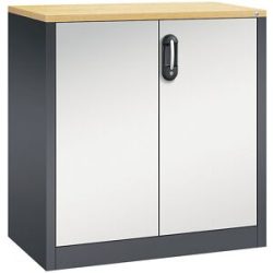 ACURADO Akten-Sideboard, 2 Ordnerhöhen, HxBxT 1000 x 930 x 500 mm, schwarzgrau / lichtgrau C+P