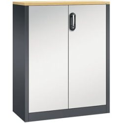 ACURADO Akten-Sideboard, 3 Ordnerhöhen, HxBxT 1200 x 930 x 400 mm, schwarzgrau / lichtgrau C+P