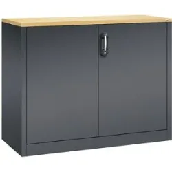 ACURADO Akten-Sideboard, 2 Ordnerhöhen, HxBxT 1000 x 1200 x 500 mm, schwarzgrau / schwarzgrau C+P