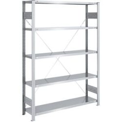 Steckregal, Bauart mittelschwer, einseitig, HxBxT 2000 x 1300 x 400 mm, verzinkt, Grundregal eurokraft pro