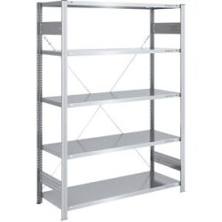 Steckregal, Bauart mittelschwer, einseitig, HxBxT 2000 x 1300 x 600 mm, verzinkt, Grundregal eurokraft pro